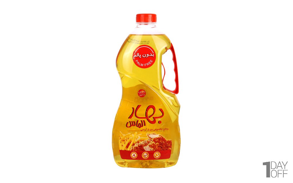 روغن مایع سرخ کردنی بدون پالم بهار الماس مقدار 1.8 لیتر