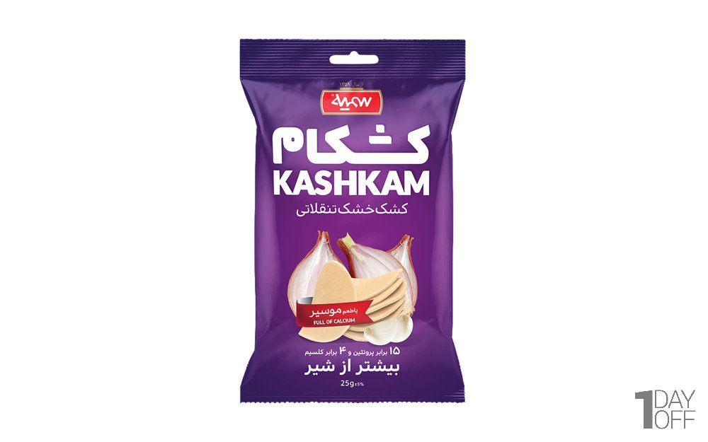 کشک خشک تنقلاتی با طعم سیر کشکام سمیه مقدار 20 گرم