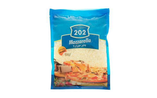 پنیر پیتزا موزارلا رنده شده 202 مقدار 500 گرم
