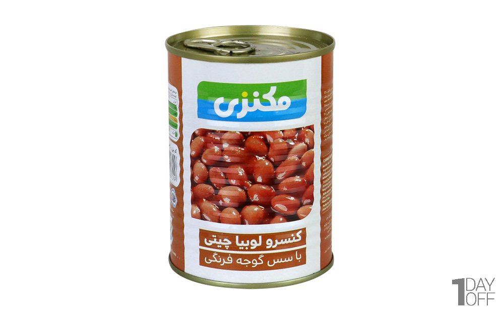 کنسرو لوبیا چیتی با سس گوجه‌فرنگی مکنزی مقدار 380 گرم