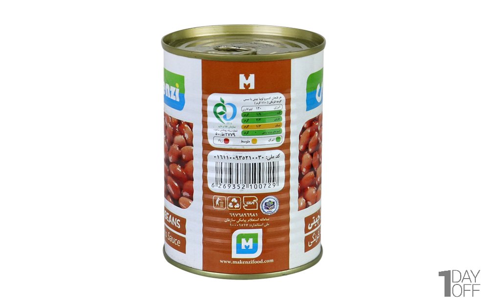 کنسرو لوبیا چیتی با سس گوجه‌فرنگی مکنزی مقدار 380 گرم