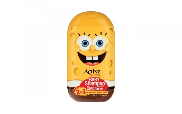 شامپو بچه حاوی نرم‌کننده اکتیو مدل sponge bob مقدار 280 گرم