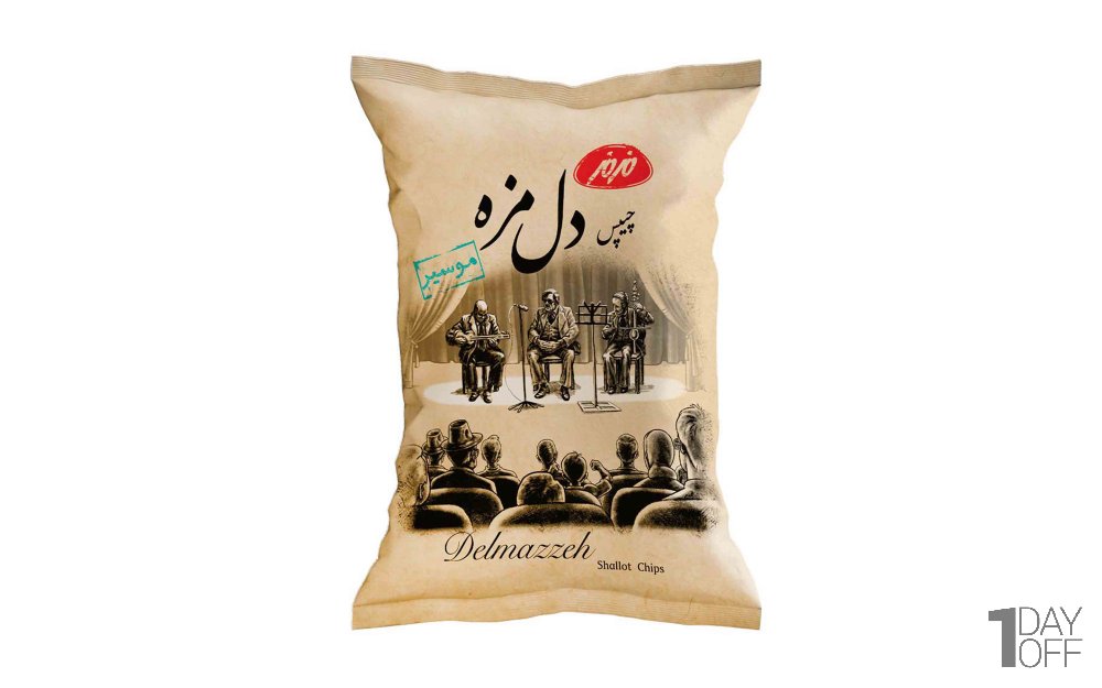 چیپس دل مزه موسیر مزمز مقدار 90 گرم 