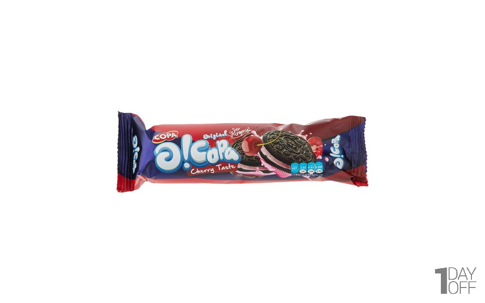 بیسکویت کاکائویی کرمدار با طعم آلبالو اُکوپا مقدار 90 گرم