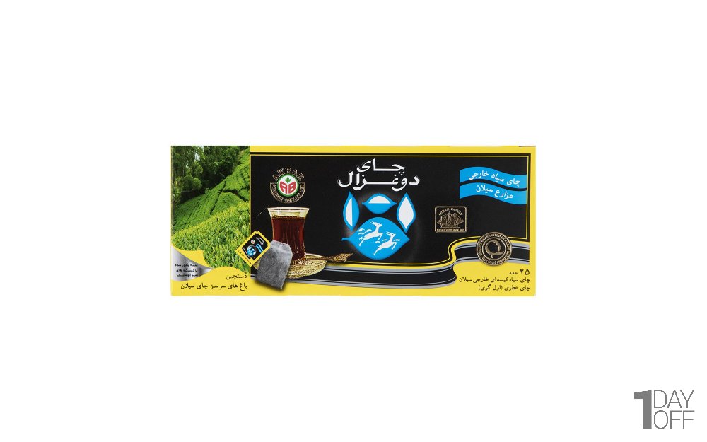 چای کیسه‌ای معطر دوغزال بسته 25 عددی
