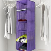 نظم‌دهنده لباس و کفش آویز 5 طبقه رنگ بنفش