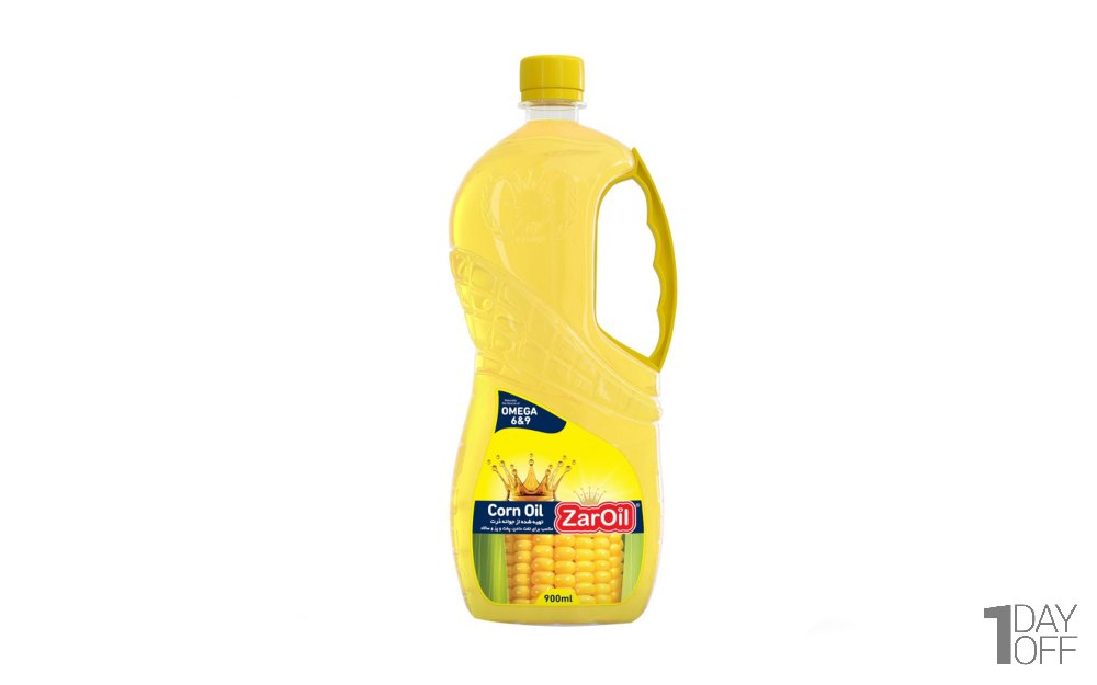 روغن جوانه ذرت زر اویل مقدار 900 میلی‌لیتر