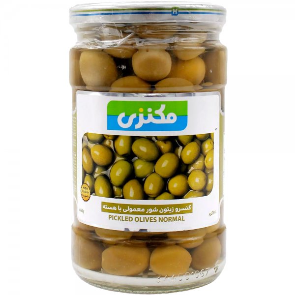 زیتون شور معمولی با هسته مکنزی مقدار 660 گرم