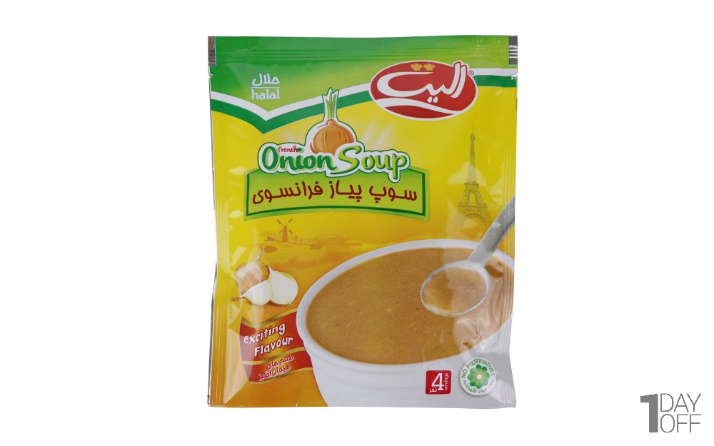 سوپ پیاز فرانسوی نیمه‌آماده الیت مقدار 65 گرم