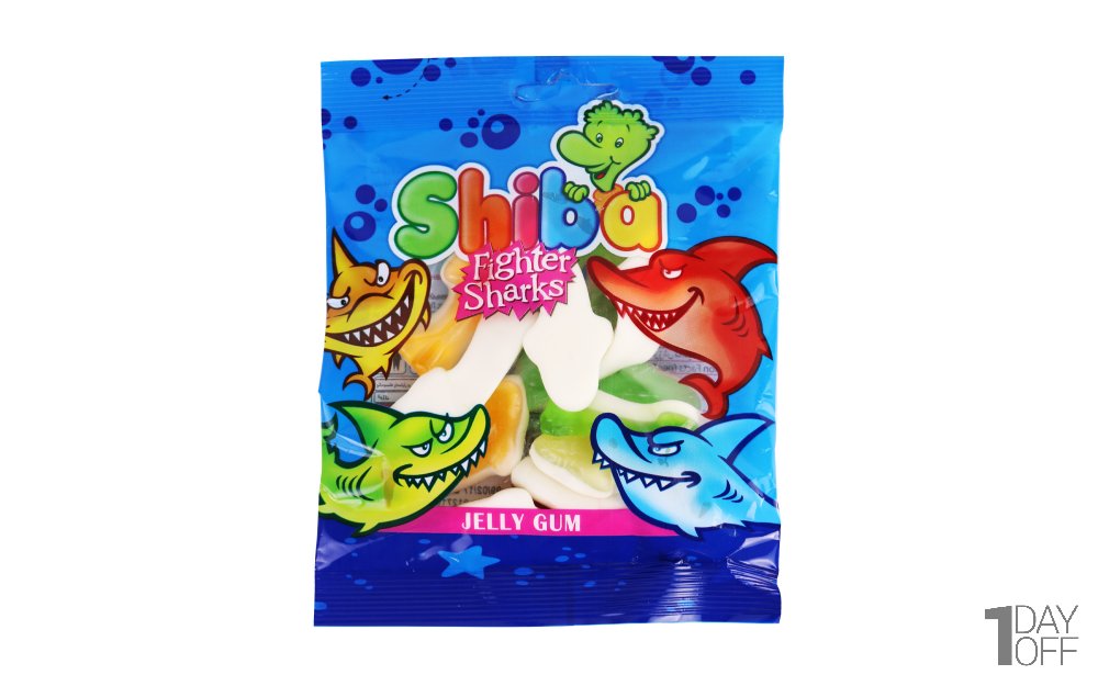 پاستیل میوه‌ای شیبا مدل Fighter sharks مقدار 90 گرم