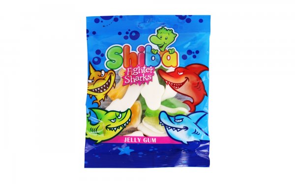 پاستیل میوه‌ای شیبا مدل Fighter sharks مقدار 90 گرم