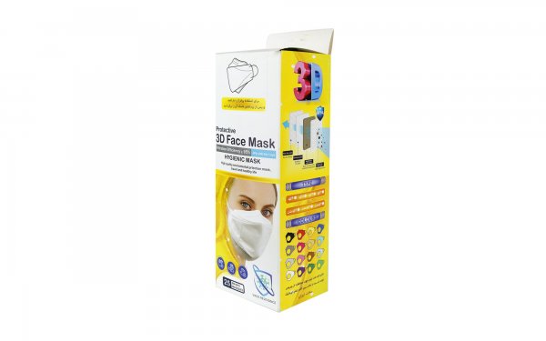 ماسک تنفسی پنج‌لایه سه‌بعدی رنگ مشکی بسته 25 عددی