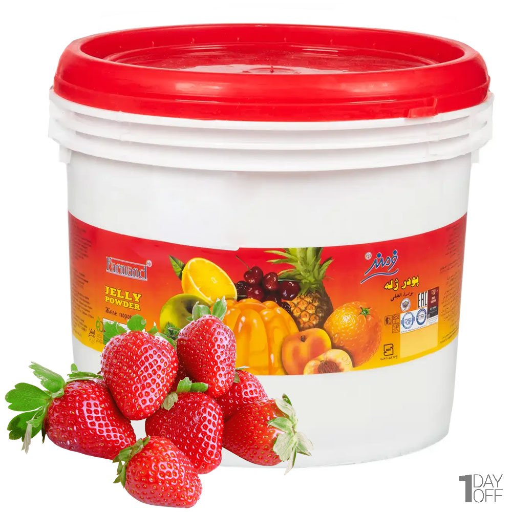 پودر ژله توت فرنگی سطلی فرمند مقدار 3 کیلوگرم