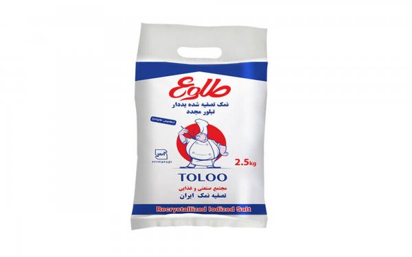 نمک تصفیه شده یددار تبلور مجدد طلوع مقدار 2.5 کیلوگرم