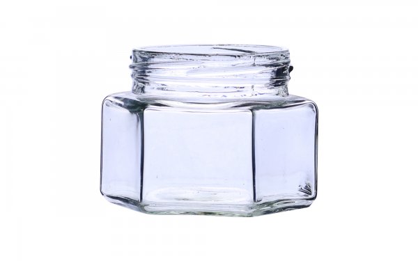 بانکه شیشه‌ای شش‌ضلعی همراه با در سفید