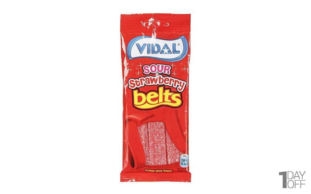 پاستیل شکری ترش توت‌فرنگی ویدال (Vidal) مقدار 100 گرم 