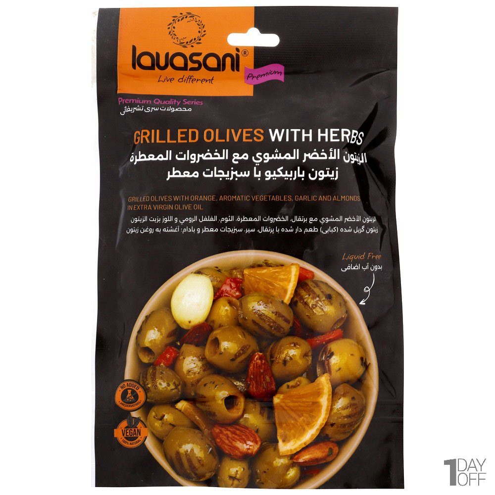 زیتون باربیکیو با سبزیجات معطر لواسانی مقدار 250 گرم