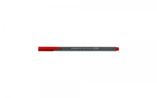 روان‌نویس استدلر (Staedtler) مدل Triplus Fineliner نوع نوک نمدی رنگ قرمز