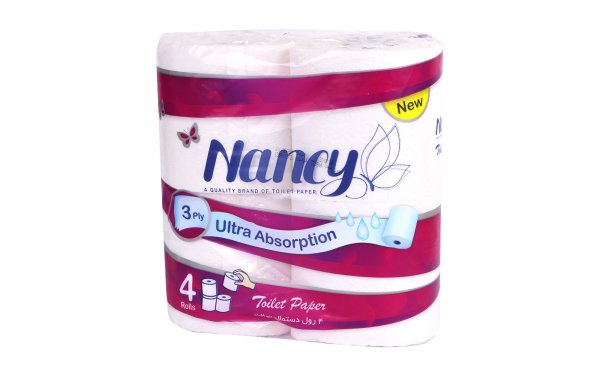 دستمال توالت سه لایه نانسی بسته 4 رول