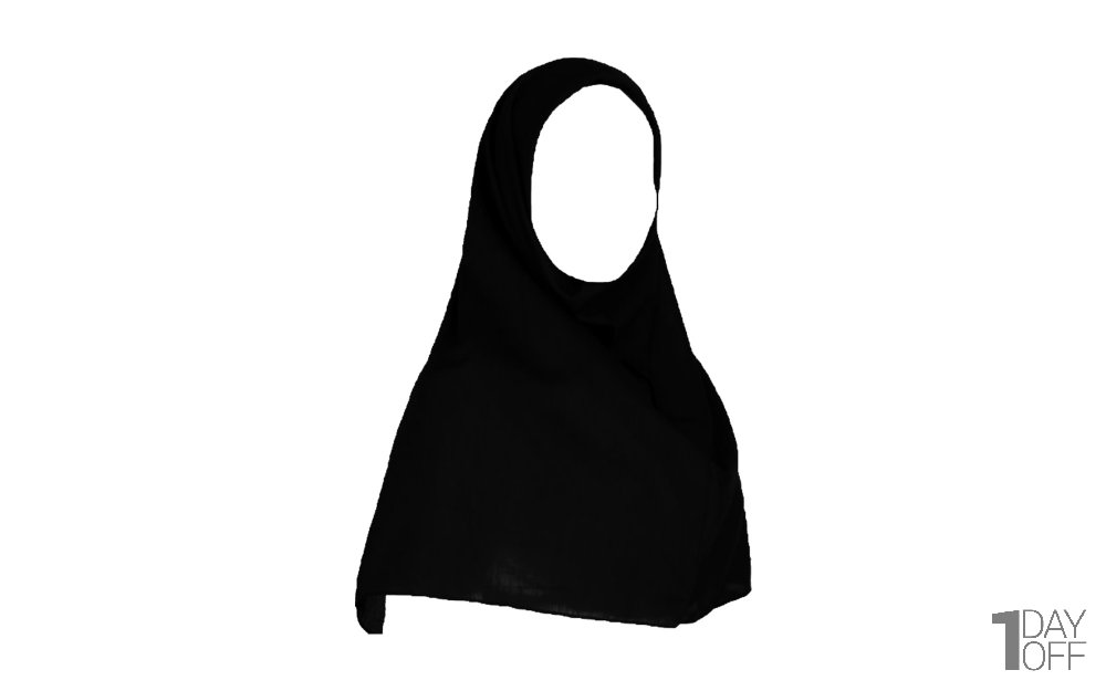 مقنعه نخی ساده رنگ مشکی