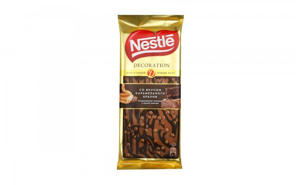 شکلات با طعم براونی کاراملی نستله (Nestle) مدل DECORATION مقدار 80 گرم 