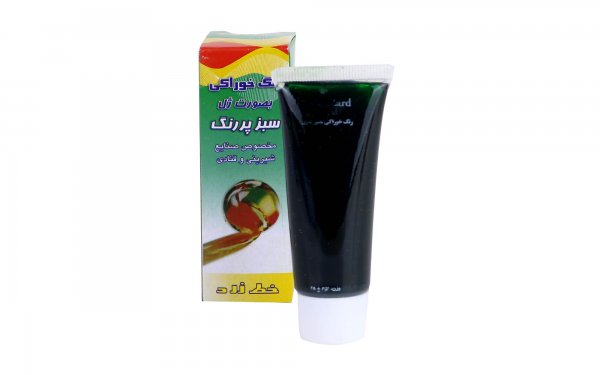 رنگ خوراکی خط زرد مقدار 25 گرم رنگ سبز پررنگ