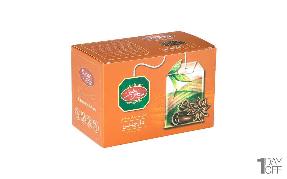 چای سبز و دارچین کیسه‌ای سحرخیز بسته 20 عددی