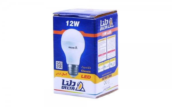  لامپ ال‌ای‌دی مهتابی 12 وات دلتا طرح حبابی پایه E27