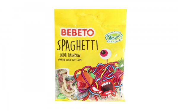 پاستیل ببتو (BEBETO) مدل VEGAN SOUR RAINBOW مقدار 60 گرم