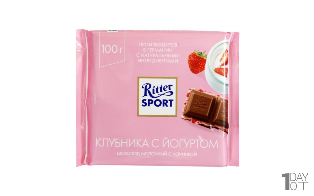 شکلات توت‌فرنگی و ماست ریتر اسپرت (Ritter Sport) مقدار 100 گرم