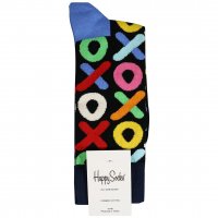 جوراب هپی‌ساکس (Happy Socks) کد 6622 طرح ایکس و او رنگ زمینه مشکی