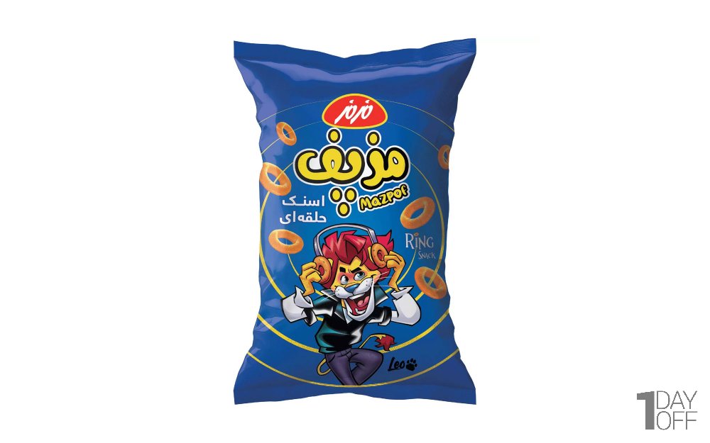 اسنک حلقه‌ای مزپف مزمز مقدار 80 گرم