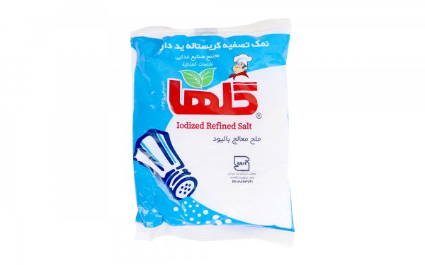 نمک تصفیه کریستاله یددار گلها مقدار 500 گرم