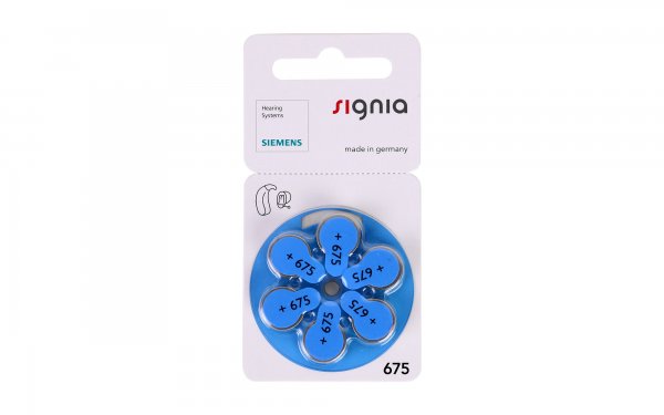 باتری سمعک زیمنس (Siemens) مدل Signia نوع 675 رنگ آبی