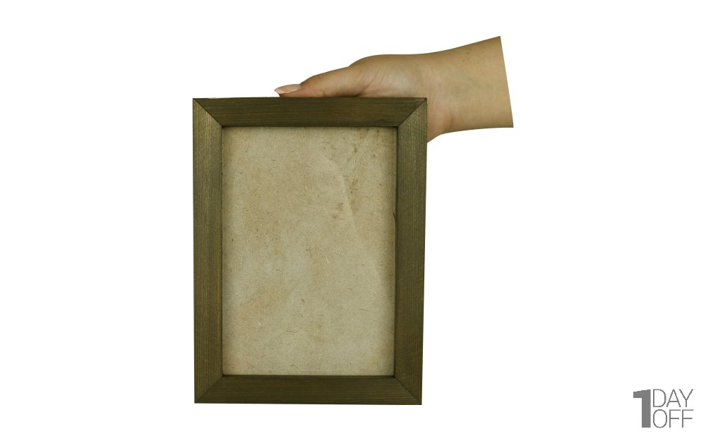 قاب عکس چوبی دست ساز ابعاد 15x20 سانتی‌متر رنگ گردویی