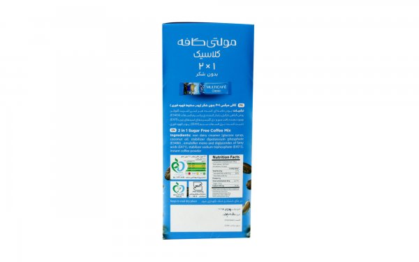کافی میکس بدون شکر 2 در 1 کلاسیک مولتی کافه بسته 12 عددی 