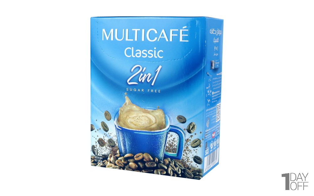 کافی میکس بدون شکر 2 در 1 کلاسیک مولتی کافه بسته 12 عددی 