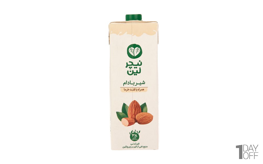 شیر بادام غیر لبنی وگان نیچر لین مقدار 1 لیتر 