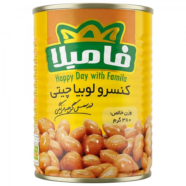 کنسرو لوبیا چیتی فامیلا مقدار 380 گرم