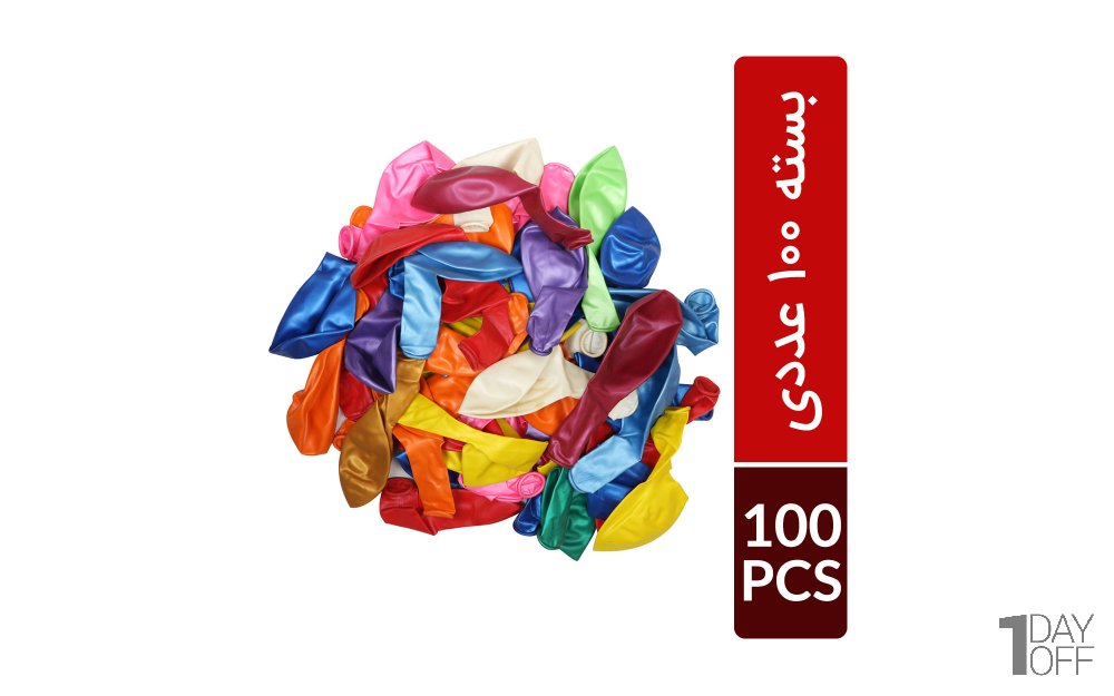 بادکنک متالیک چند رنگ بسته 100 عددی