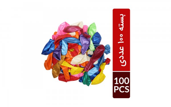 بادکنک متالیک چند رنگ بسته 100 عددی