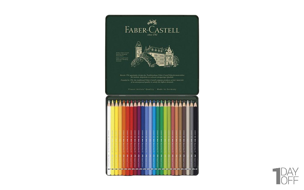 مداد آبرنگی Albrecht Durer Magnus جعبه فلزی 24 رنگ فابر کاستل (Faber Castell)