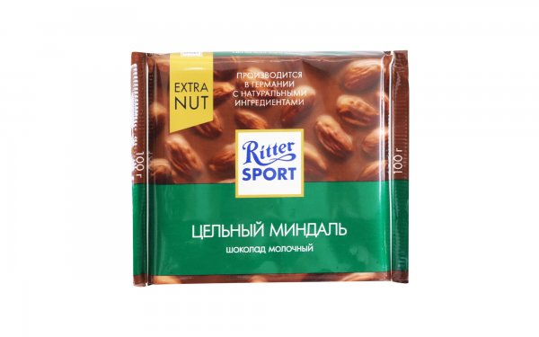 شکلات با مغز بادام ریتر اسپرت (Ritter Sport) مدل Extra Nut مقدار 100 گرم  