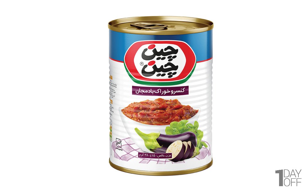 کنسرو خوراک بادمجان چین‌چین مقدار 380 گرم