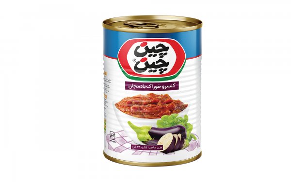 کنسرو خوراک بادمجان چین‌چین مقدار 380 گرم