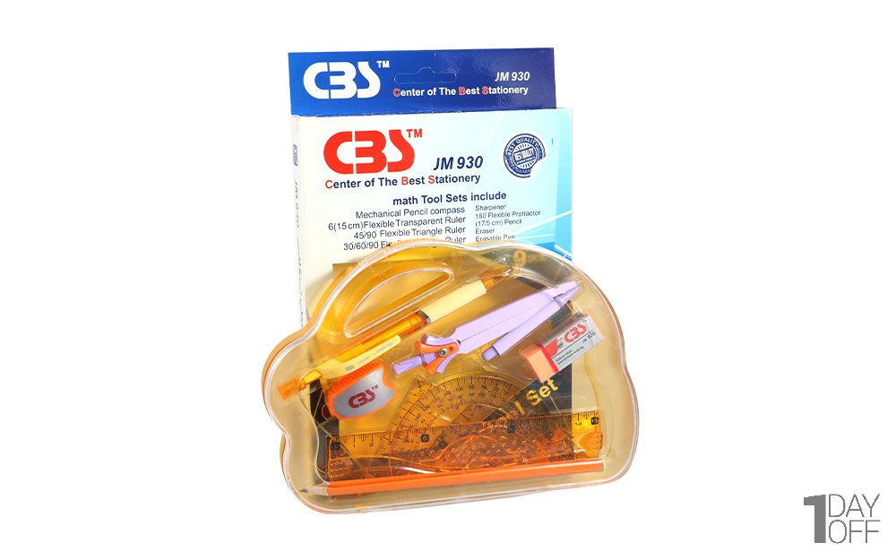 ست ریاضی سی‌بی‌اس (CBS) مدل JM 930 نوع ژله‌ای رنگ نارنجی
