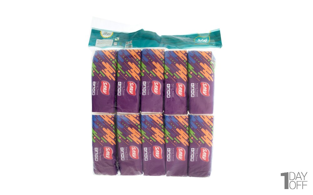 دستمال کاغذی 100 برگ سرو مدل Colorful بسته 10 عددی