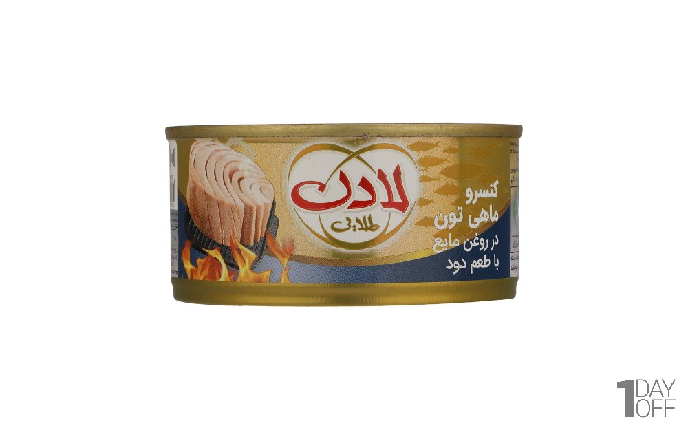 کنسرو ماهی تون در روغن‌ مایع با طعم دود لادن مقدار 180 گرم 