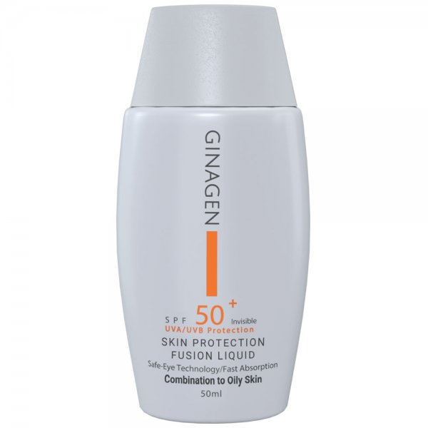 کرم ضد آفتاب بی رنگ SPF50 مناسب پوست چرب و مختلط ژیناژن مقدار 50 میلی‌لیتر