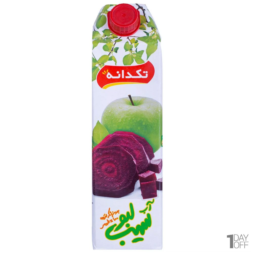 نکتار سیب و لبو تکدانه مقدار 1 لیتر